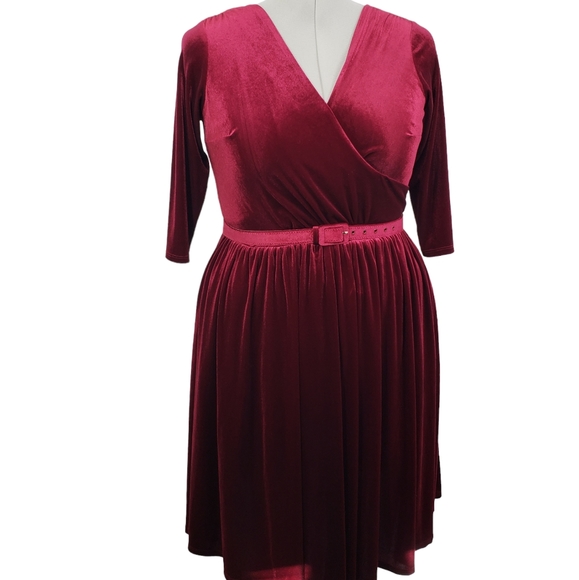 Vixen by Micheline Pitt Dresses & Skirts - Vixen Micheline Pitt Allure Swing Dress Sexy Vamp Style  Burgundy 2X
